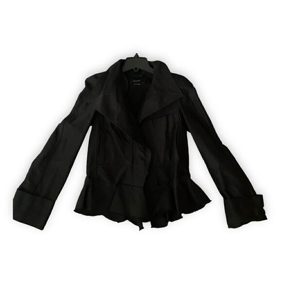 Isabel Marant Black Ruffle Jacket, Shoulder Pads, NWOT - Picture 7 of 8